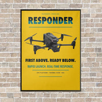 Thumbnail for BRINC Responder vertical canvas print - framed - yellow background
