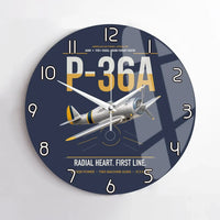 Thumbnail for P-36A Hawk design on navy blue no frame wall clock