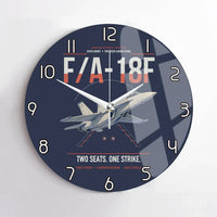 Thumbnail for F-A-18F Super Hornet design on navy blue no frame wall clock