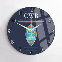 Thumbnail for Afonso Pena International Airport (CWB) design on navy blue no frame wall clock