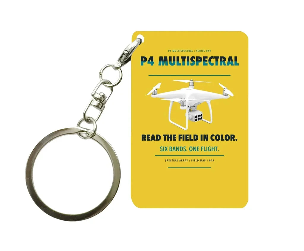 DJI P4 Multispectral Key Chain design on yellow key chain