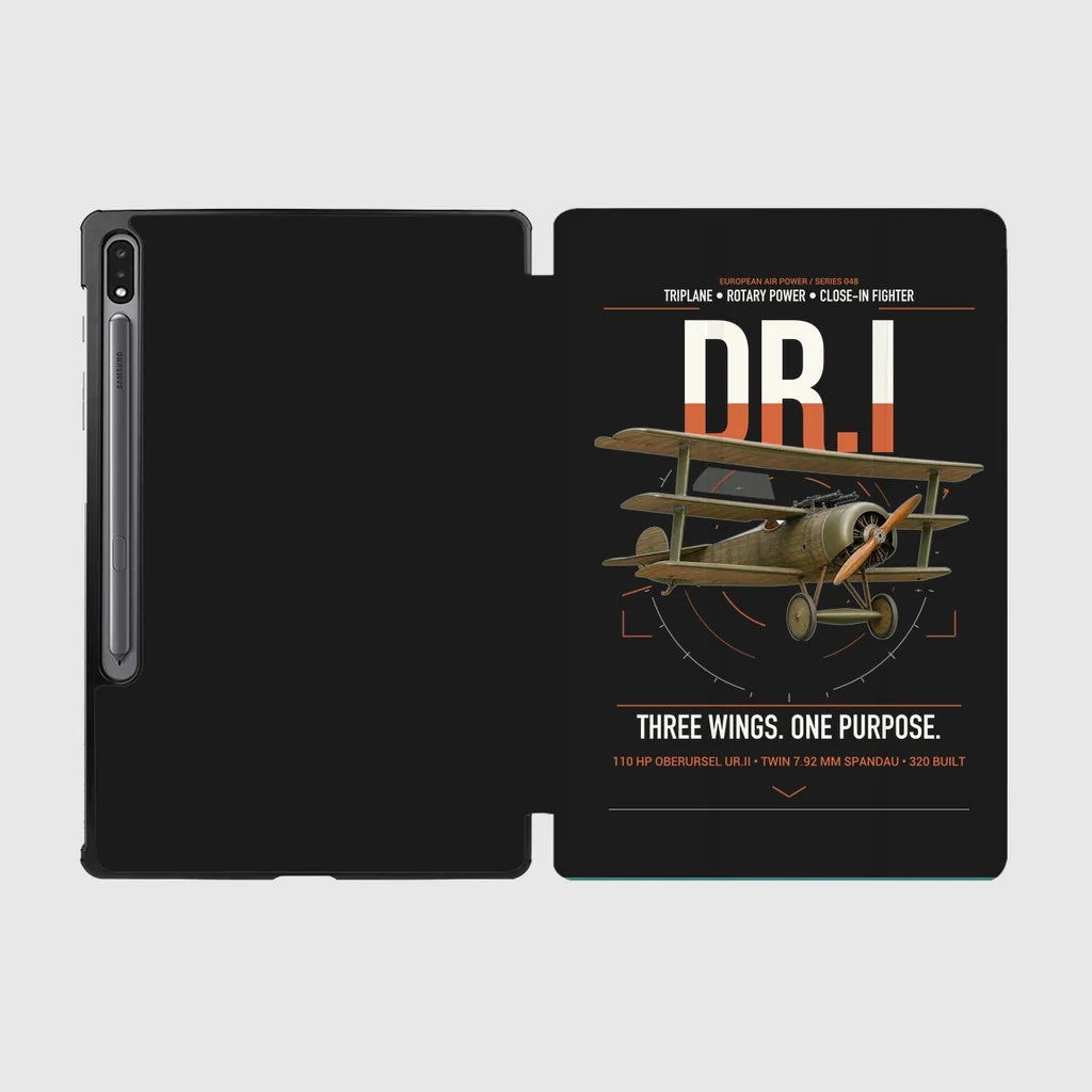 Fokker Dr.I design on black samsung tablet tablet case