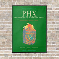 Thumbnail for Phoenix Sky Harbor International Airport PHX - Canvas Framed - Green