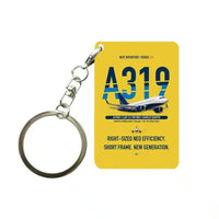 Thumbnail for Airbus A319neo Key Chain design on yellow key chain