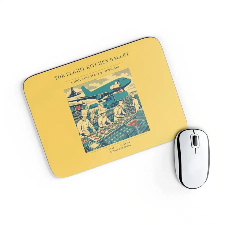 VINTAGE G4374 - The Flight Kitchen Ballet - Designed Mouse Pads design on yellow rectangle
