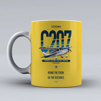 Thumbnail for Cessna T207A Stationair 8 design on yellow ceramic mug, double-side print