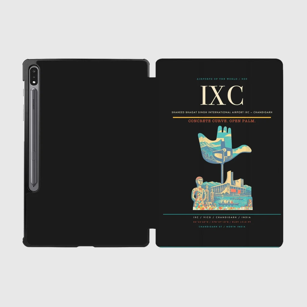 Shaheed Bhagat Singh International Airport (IXC) design on black samsung tablet tablet case