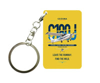 Thumbnail for Cessna 180J Skywagon design on yellow designed key chain, double-side print