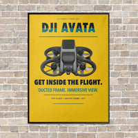 Thumbnail for DJI Avata vertical canvas print - framed - yellow background