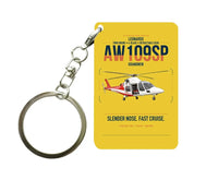Thumbnail for Leonardo AW109SP GrandNew design on yellow designed key chain, double-side print