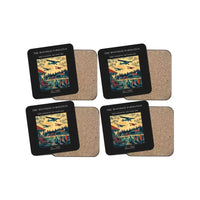 Thumbnail for The Moonrise Formation - Designed Coasters design on black 4-pieces-set