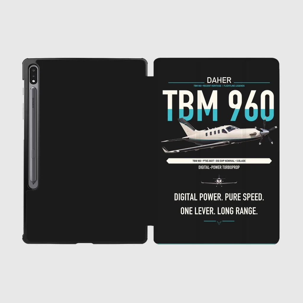 Daher TBM 960 design on black samsung tablet tablet case