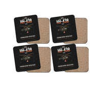 Thumbnail for Kaman HH-43B Huskie design on black 4 pieces set coaster