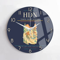 Thumbnail for Yampa Valley Airport (HDN) design on navy blue no frame wall clock