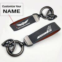 Thumbnail for Go First Horseshoe Buckle key chain, Gray + Name