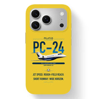 Thumbnail for Pilatus PC-24 design on yellow magsafe iphone case, for iPhone 17 Pro