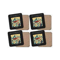 Thumbnail for The Glacier Pilots - Designed Coasters design on black 4-pieces-set