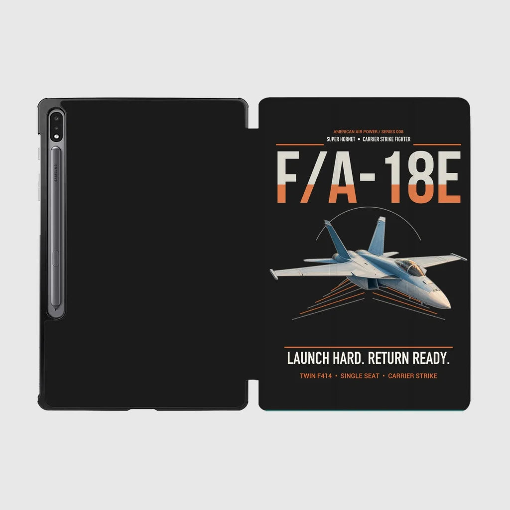 F-A-18E Super Hornet design on black samsung tablet tablet case
