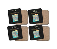 Thumbnail for Inuvik (Mike Zubko) Airport (YEV) design on black 4 pieces set coaster