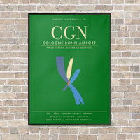 Thumbnail for Cologne Bonn Airport CGN - Canvas Framed - Green