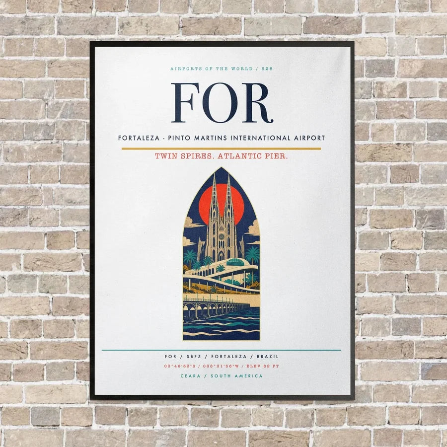 Fortaleza - Pinto Martins International Airport FOR - Canvas Framed - White