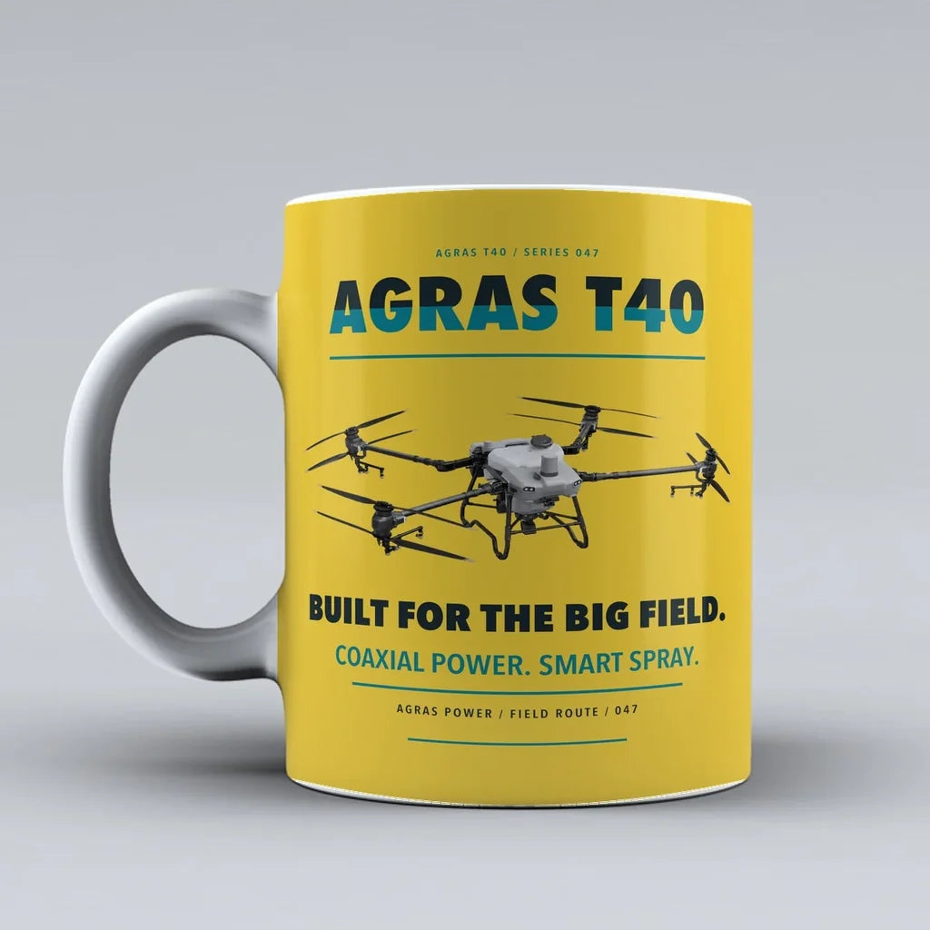 Agras T40 Mug design on yellow dji