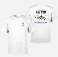 Thumbnail for Leonardo AW139 design on white t-shirt, double-side print