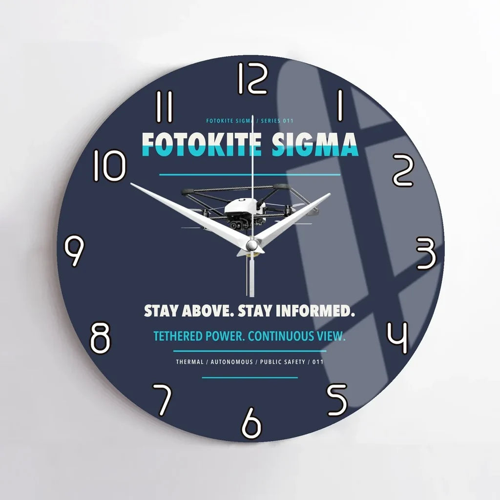 Fotokite Sigma design on navy blue no frame wall clock