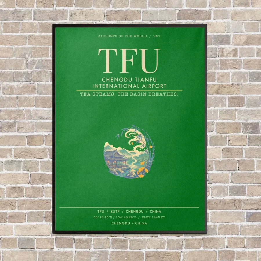 Chengdu Tianfu International Airport TFU - Canvas Framed - Green
