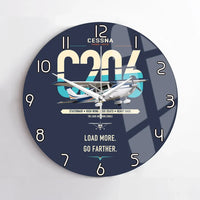 Thumbnail for Cessna 206 Stationair design on navy blue no frame wall clock