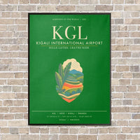 Thumbnail for Kigali International Airport KGL - Canvas Framed - Green