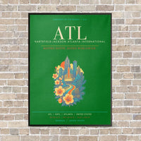 Thumbnail for Hartsfield-Jackson Atlanta International Airport ATL - Canvas Framed - Green