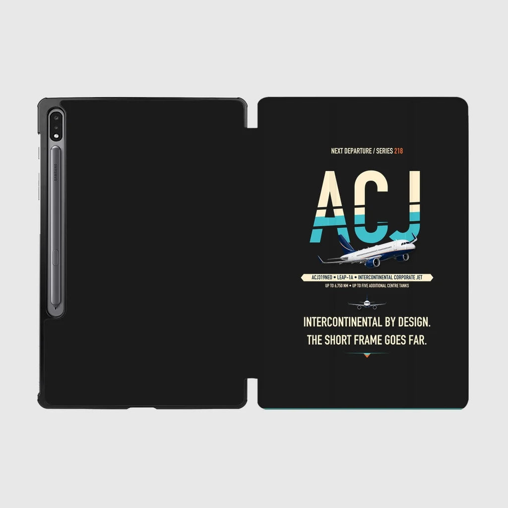 Airbus ACJ319neo design on black samsung tablet tablet case