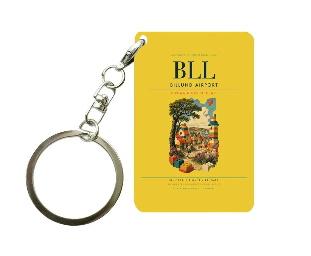 Billund Airport (BLL) design on yellow key chain