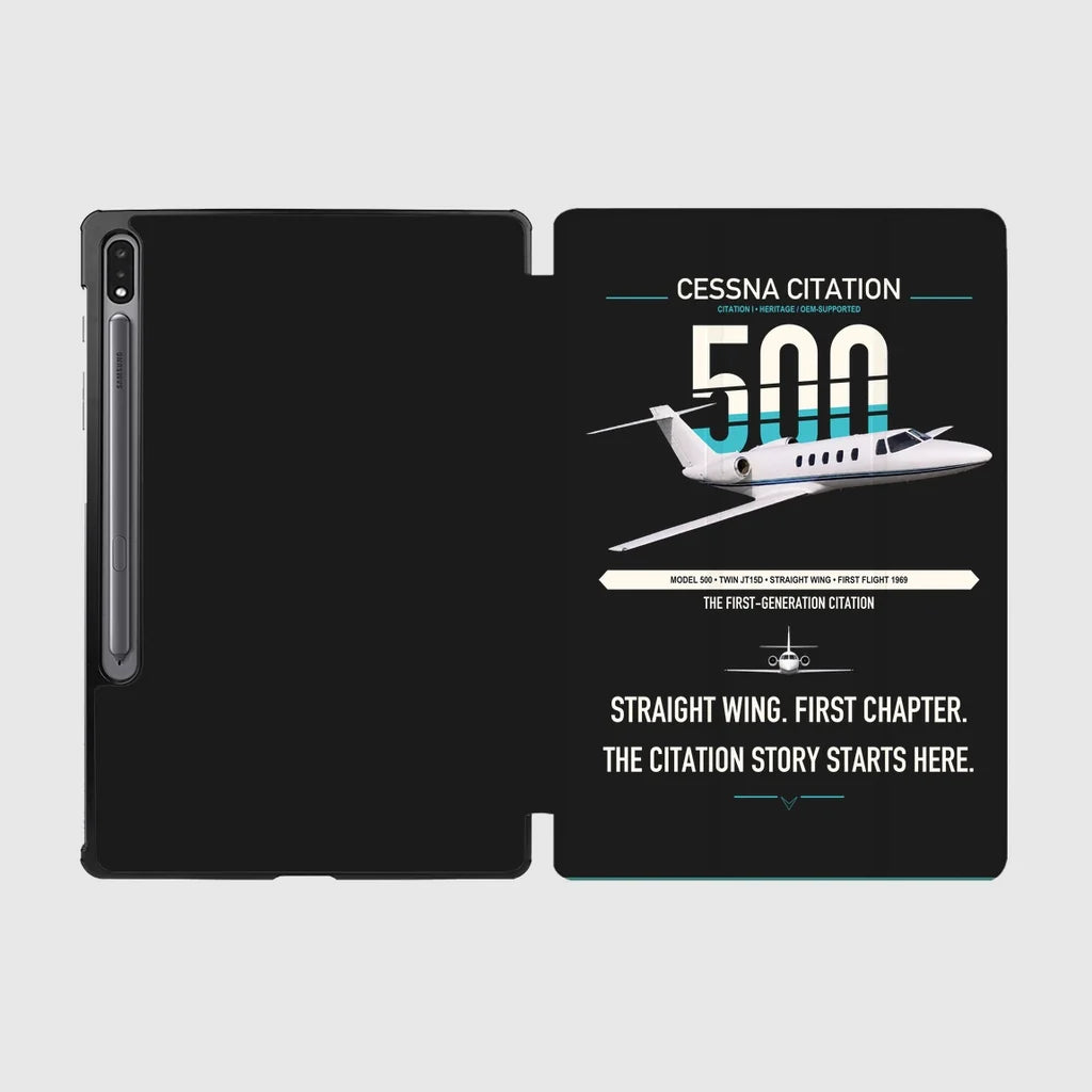 Cessna Citation 500 - Citation I design on black samsung tablet tablet case