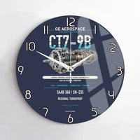 Thumbnail for CT7-9B design on navy blue no frame wall clock