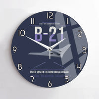 Thumbnail for B-21 Raider design on navy blue no frame wall clock