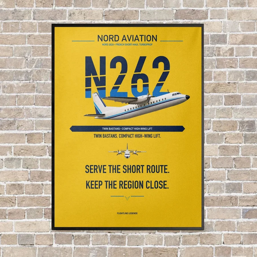 Nord 262A vertical canvas print - framed - yellow background