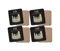 Thumbnail for Dickinson Theodore Roosevelt Regional Airport (DIK) design on black 4 pieces set coaster