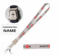 Thumbnail for Aviation seat belt lanyard - light gray with name