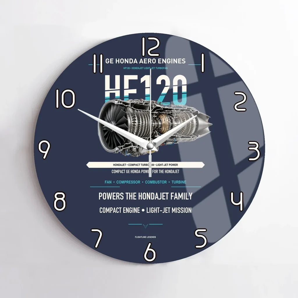 HF120 design on navy blue no frame wall clock