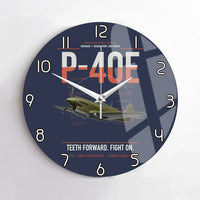 Thumbnail for P-40E Warhawk design on navy blue no frame wall clock