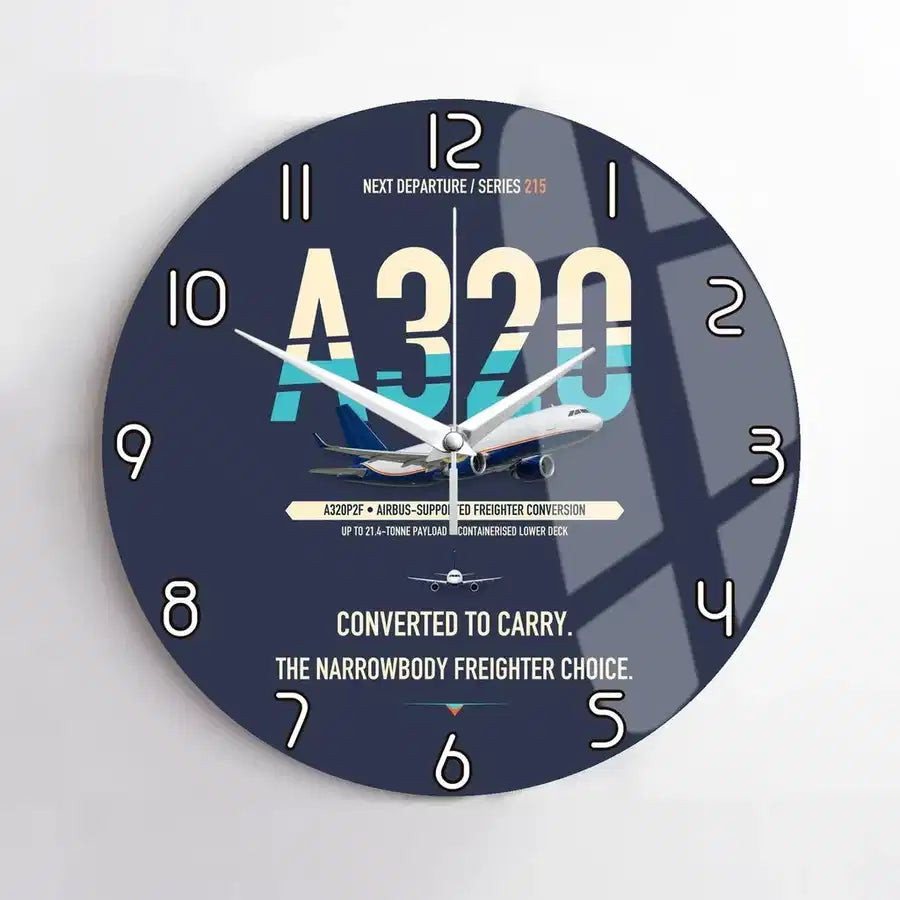 Airbus A320P2F design on navy blue no frame wall clock