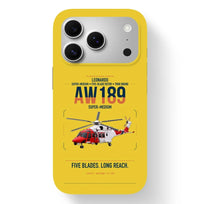 Thumbnail for Leonardo AW189 design on yellow magsafe iphone case, for iPhone 17 Pro