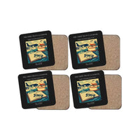 Thumbnail for The Chief Pilot's Logbook - Designed Coasters design on black 4-pieces-set