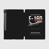 Thumbnail for F-16D Fighting Falcon Two Seats One Falcon design on black samsung tablet tablet case