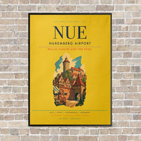 Thumbnail for Nuremberg Airport NUE vertical canvas print - framed - yellow background