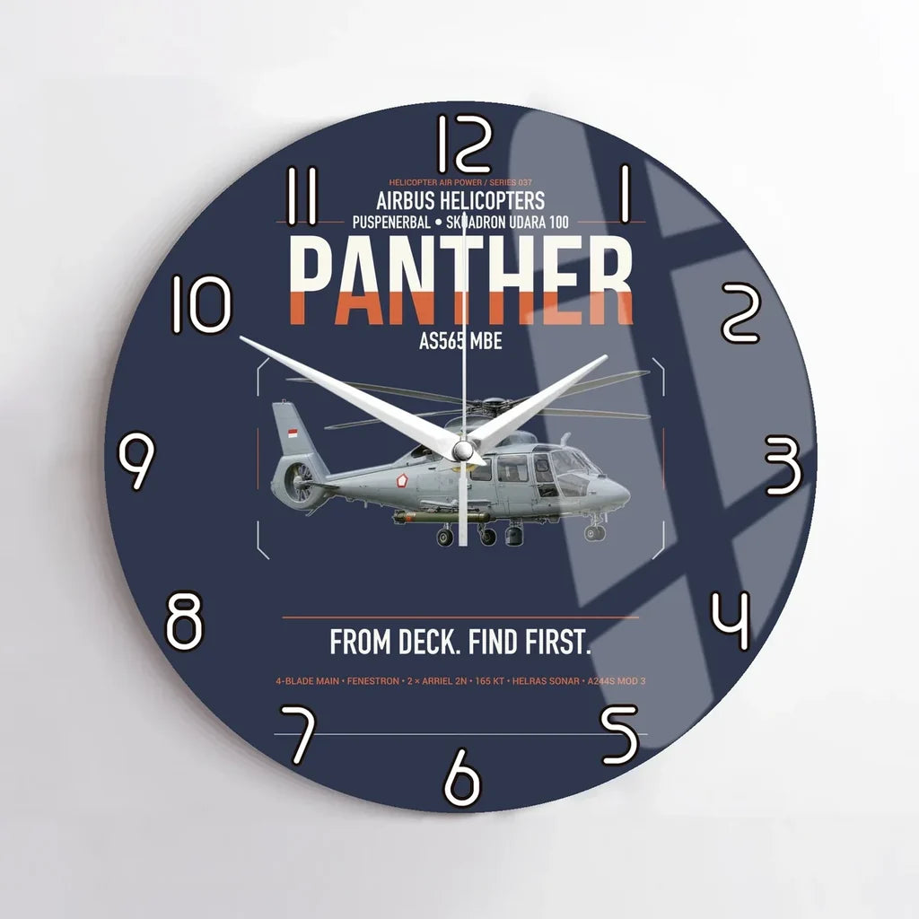 Airbus Helicopters AS565 MBe Panther design on navy blue no frame wall clock