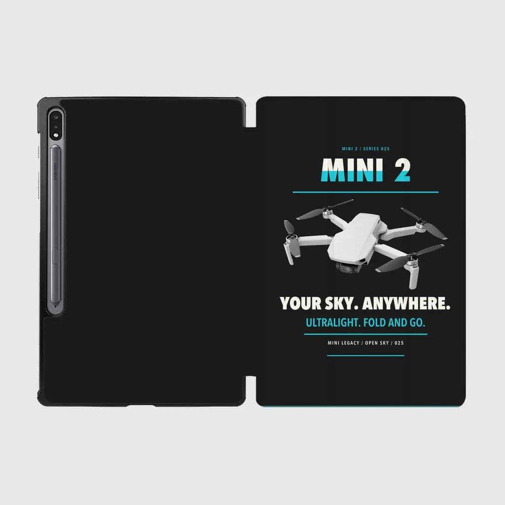 DJI Mini 2 design on black samsung tablet tablet case