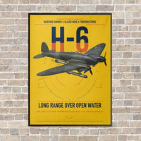 Thumbnail for Heinkel He 111H-6 vertical canvas print - framed - yellow background